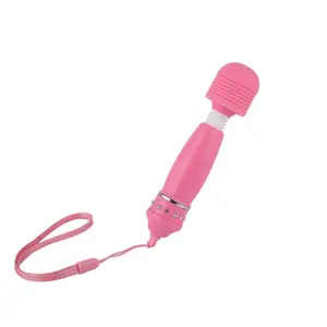 Vibrator pijat seks wanita, mainan getar Av bergetar dengan berlian plastik untuk wanita