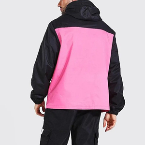 2023 OEM venta al por mayor de impresión personalizada ligera a prueba de viento color bloque deporte chaqueta cortavientos para los hombres - Product Image 3