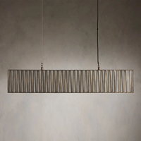 Lampe suspendue linéaire moderne de 49 pouces pour salon et salle à manger, lustre exquis, luminaire suspendu rectangulaire en acrylique LED pour salle à manger