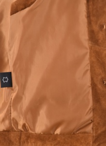 Chaleco de Hombre Personalizado 100% Cuero Genuino de Ante Color Bronceado con Flecos, Detalle de Flecos, Marca Privada, OEM, Venta al por Mayor, Estilo Urbano de Moda - Product Image 5