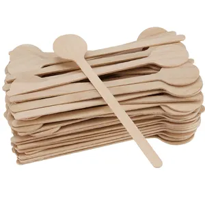 Wholesale Food Grade Eco-Firendly 100% Natural Health Disposable Round Head Wood Coffee Stirrer With Logo