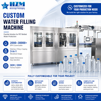 Machines de remplissage d'eau automatiques 6000 BPH pour usine de boissons, en acier inoxydable 304, contrôle PLC, ligne d'embouteillage 3-en-1