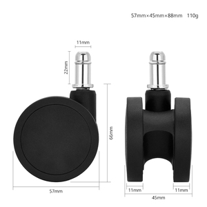 <span class=keywords><strong>Ruedas</strong></span> giratorias de nailon de 2,5 pulgadas y 57mm para <span class=keywords><strong>silla</strong></span> de oficina, <span class=keywords><strong>ruedas</strong></span> dobles para muebles de plástico para sala de estar, cocina y gimnasio - Product Image 2