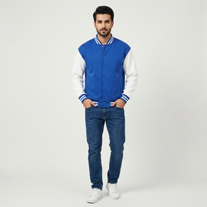 Vestes universitaires 100 % coton pour hommes, personnalisables, col montant, réversibles, respirantes, confortables pour l'hiver, toutes tailles, vente en gros 2025 - Product Image 1