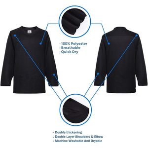 Jersey de Hockey sobre Hielo Ealer Serie H80 para Hombre, Cuello en V, 420g, Secado Rápido, para Adultos, Júnior y Juveniles - Product Image 4