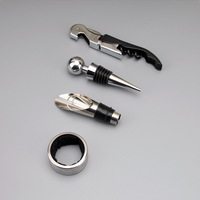 Cadeaux de promotion Ensemble d'ouvre-bouteille de vin avec boîte de rangement en bois Tire-bouchon Ouvre-bouteille de vin Ensemble d'outils
