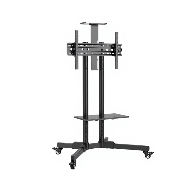 Mobile Heavy Duty Iron & Steel TV Stand Cart for 32-65" TVs Living Room Furniture