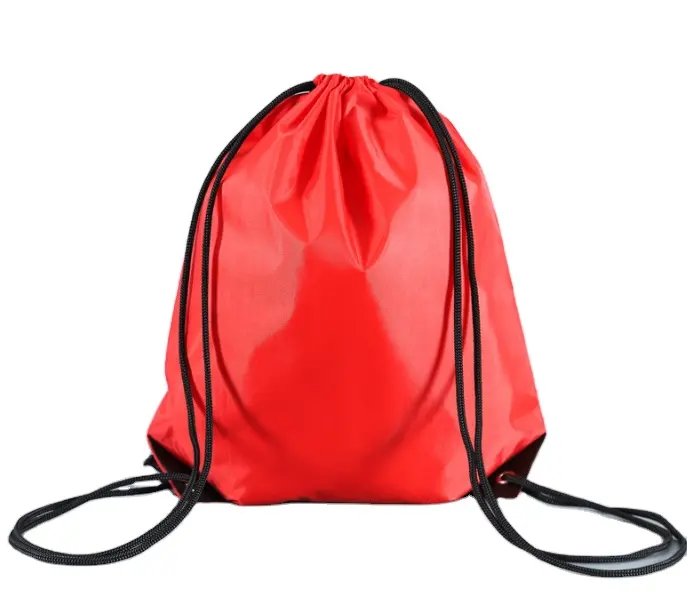 Custom Cheap 210D Polyester Drawstring Bag Gym Sports Draw String Bags Sport Drawstring Backpack bag with customized logo