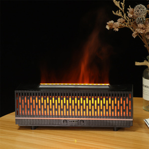 Difusor de Aroma de llama de simulación Rectangular personalizado 2025, difusor de aceite esencial de chimenea con lámpara de sal del Himalaya - Product Image 1