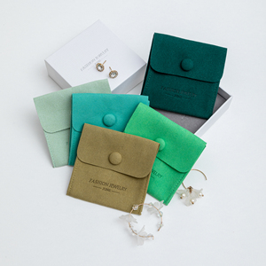 Ensemble de colis cadeaux en microfibre imprimés sur mesure pour bijoux, comprenant une boîte et une pochette - Product Image 5