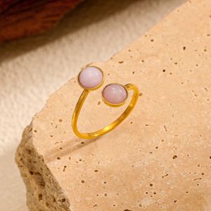 Bague en agate MW Fashion, <span class=keywords><strong>bijoux</strong></span> en pierre naturelle, plaqué or 18 carats, bague en pierres précieuses, <span class=keywords><strong>bijoux</strong></span> en acier inoxydable pour cadeau - Product Image 4