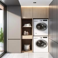 Meuble de buanderie pour balcon avec lavabo, mobilier de balcon intégré sur mesure pour l'installation d'une machine à laver
