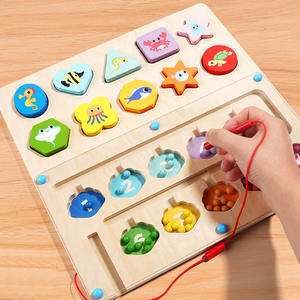 Nouveau 2026 Jouet Montessori 2 en 1 pour bébé : <span class=keywords><strong>Jeu</strong></span> de labyrinthe de perles et de tri de couleurs, éducatif, pour l'apprentissage des formes et le développement sensoriel - Product Image 4