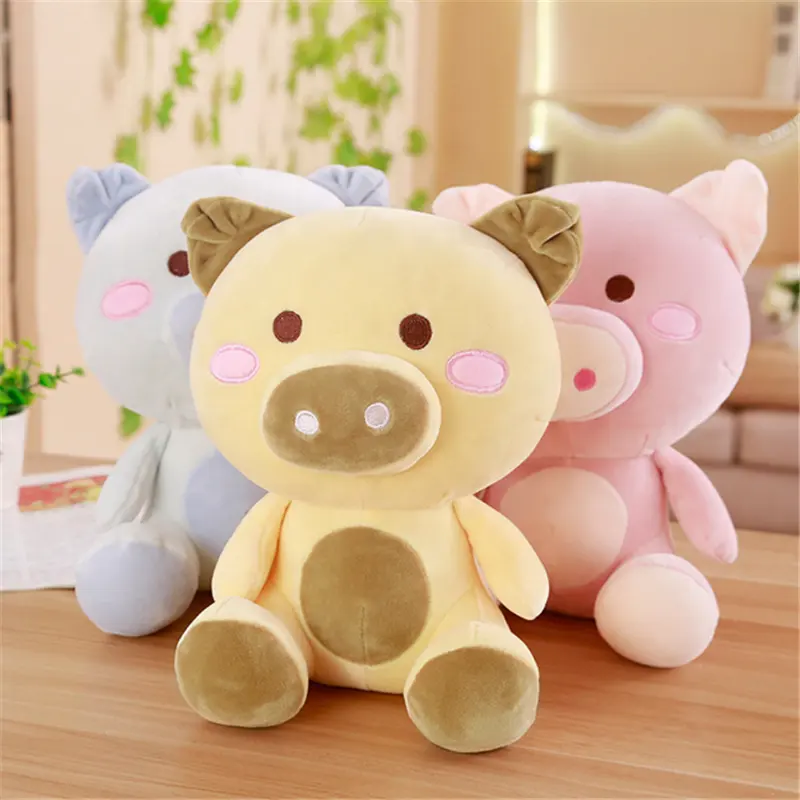 Belle bleu jaune rose cochon doux en peluche 30cm cochon jouets en peluche pour enfants poupée apaisante poupée cochon mignon