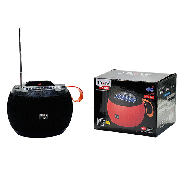The New Listing TO-T20 Solar Powered Portable Audio System Woofers and Home Theatres Party Speakers Outdoor Stereo Speaker