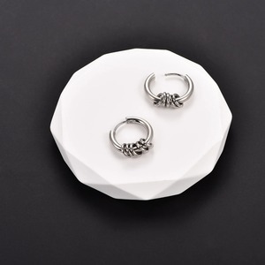 1 Paire de Boucles <span class=keywords><strong>d</strong></span>'Oreilles Créoles Punk en Acier Inoxydable, Étanche, Petites Boules Métalliques, Style Rock Hip Hop, Bijoux Unisexe - Product Image 5