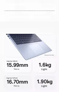 ใหม่สำหรับแล็ปท็อป 14/16 นิ้ว Plus Core I7/i5 บาง เบา พกพาสะดวก ตัวเครื่องโลหะ คีย์บอร์ดภาษาอังกฤษ สำหรับธุรกิจ บาง เบา รุ่น L - Product Image 6