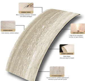 عينة ألواح جدارية عصرية ثلاثية الأبعاد من حجر الترافرتين الصناعي المرن والناعم، ألواح MCM زخرفية للاستخدام الداخلي والخارجي قابلة للانحناء - Product Image 2