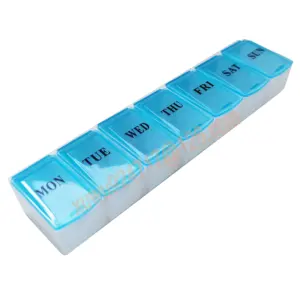 Organizador portátil de pastillas, caja de 7 días de compartimentos de plástico, con tazas, varios tipos de diseño