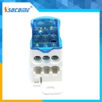 Bloc de bornes industriel en nylon PA avec contacts en laiton, résistant aux hautes températures, 160A 690V, connexion à vis 5-10 AWG