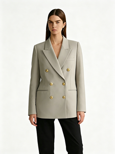 <span class=keywords><strong>Veste</strong></span> de costume croisée pour <span class=keywords><strong>femme</strong></span>, idéale pour les entretiens d'embauche (étudiants universitaires, fonctionnaires) printemps-automne, tenue formelle de haute qualité - Product Image 2