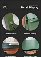 Table de camping pliable 110*110cm, verte, portable, pour le travail en extérieur, table carrée pliable pour la randonnée et les situations d'urgence