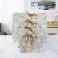 Ins Style Recycled Materials Paperboard Gift Bag Marble Pattern Packaging for Pizza Sushi Candy Clothing Store Milk