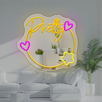 Enseigne néon LED personnalisée avec nom, cœur et étoile en acrylique, idéale pour la décoration murale de chambre et comme cadeau d'anniversaire