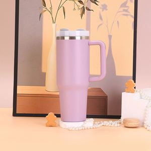 <b>Insulated</b> Car H2.0 <b>Handle</b> Travel Tumbler 40oz <b>Mug</b> Lid Straw Anti-Slip OEM ODM Custom Brand - Product Image 3