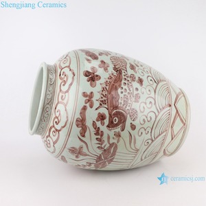 Lzsx22 — pots de cire en céramique, RZSX22, présentoir Antique de poissons rouges, marmites de rangement - Product Image 5