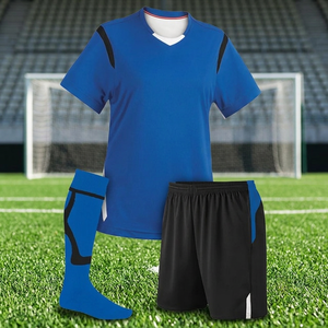 Blue White Soccer Uniform Set Adults Unisex <b>Polyester</b> Custom Logo Name Printing Includes Jerseys <b>Socks</b> High Quality Quick Dry 3D - Product Image 3