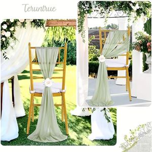 Copricostume per matrimonio in Chiffon copricostume addobbi coprisedia in tessuto <span class=keywords><strong>Tulle</strong></span> per banchetti di cerimonia di festa - Product Image 5
