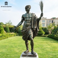 Sculpture personnalisée grandeur nature en bronze du dieu de la victoire, statue classique de la mythologie grecque pour la décoration de jardins de luxe, manoirs et monuments.