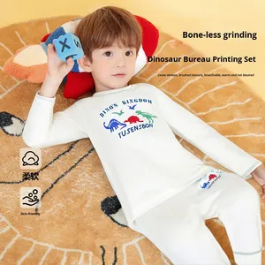 Nuovo Set di Biancheria Intima Termica per Bambini, Abbigliamento Autunno-Inverno per Ragazzi, <span class=keywords><strong>Pigiama</strong></span> in Puro Cotone <span class=keywords><strong>con</strong></span> Stampa di <span class=keywords><strong>Dinosauri</strong></span> a Maniche Lunghe - Product Image 1