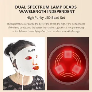Silicone fotone LED maschera facciale led luce rossa maschera di bellezza facciale per il viso acne