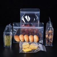Sac de transport en plastique PE à fond carré pour snacks, fruits secs, céréales entières, sushis - Sachet refermable recyclable à fermeture éclair pour emballage alimentaire