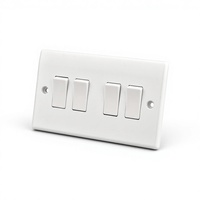 Interruptor de Pared Clásico de Diseño Empotrado Blanco de 4 Gangs y 1 Vía para Control de Iluminación Centralizado