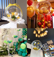 Ballons Bobo transparents de 20 pouces, ballons lumineux à LED transparents pour la décoration de la maison, bricolage, événements de Noël, remises de diplômes, Thanksgiving