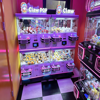 Machine de pêche de poupées d'arcade pour centre commercial, à monnayeur, pour jouets en peluche colorés, mini-grue à griffes, personnalisable, usage commercial
