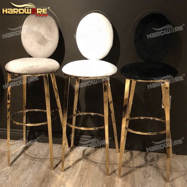 Оптовая продажа, барочный барный стул высокого качества в современном стиле из золотой нержавеющей стали