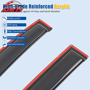 Pare-pluie en acrylique pour Honda Civic 12-15 berline, 4 pièces, visières de fenêtre intégrées - Product Image 4