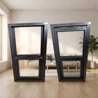 Ventana manual elevable de 50 pulgadas con herrajes personalizados para baño, con sistema de puerta y ventana insonorizado de aleación de aluminio moderna.