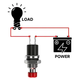 Mini 5mm 7mm 10mm Selbstrückstellender Druckknopfschalter Hochkopf Kleiner Kunststoff 2-polig 1NO 1NC IP65 3A/125V 1A/250V Elektronisch Rot - Product Image 5