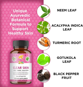 Cápsulas Vegetarianas PARA LA Piel, Hierbas Transparentes, Neem, Cúrcuma, Pimienta Negra, Suplemento PARA LA Salud de Mujeres Adultas, Sangre Brillante, 60 Unidades - Product Image 3