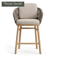 Tabourets de bar d'extérieur, chaises de restaurant, tabourets de comptoir en corde tressée, mobilier de café et d'hôtel, vente en gros, usine sur mesure