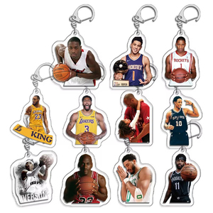 Porte-clés en acrylique personnalisé pour star de basket-ball, double face, pendentif artisanal pour joueurs de la <span class=keywords><strong>NBA</strong></span> - Product Image 1