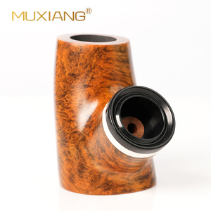 Muxiang Briar Wood Volcano Pipe 3mm Air Chamber Bent Design Tobacco Pipe - Product Image 3