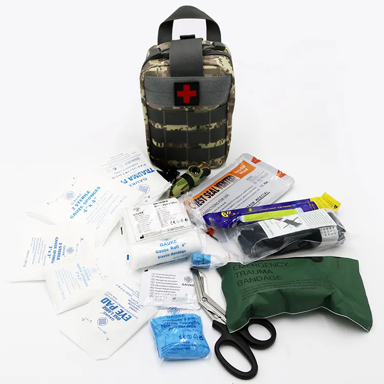 First Aid Bag Manufacture CE ISO Approved Promotional Shoulder Bag Camouflage Tactical Medical First Aid Kit