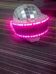 Casco con Espejo LED y Bola de Discoteca, Multicolor, con Luces Intermitentes, para DJ, Club, Rave, Festival de Música, Halloween, Disfraz, Accesorio para la Cabeza - Product Image 4