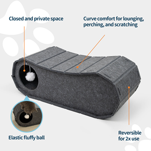 छोटे पालतू जानवर और कुत्ते आरामदायक वर्ग ने महसूस किया कि बिल्ली की सुरंग बिस्तर इनडोर बिल्ली की गुफा को खरोंच से महसूस किया - Product Image 2